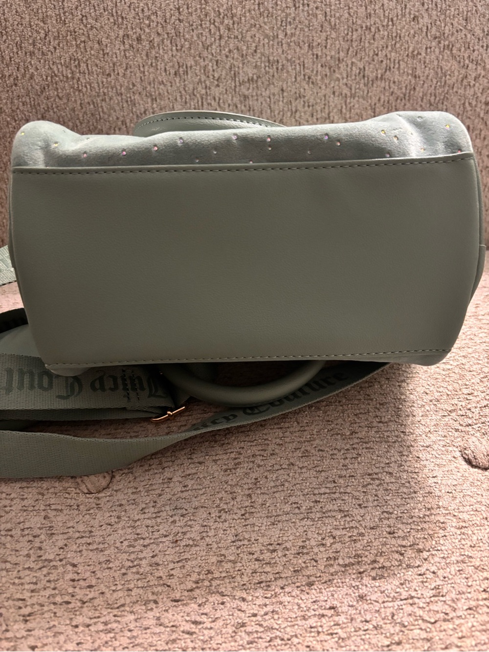 Juicy Couture Let it Shine Cool Blue Green Rhinestone Satchel - Picture 14 of 14